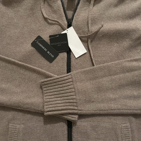 Magaschoni Man Wool/Cashmere Zip-up Sweater Hoodie - Picture 2 of 6